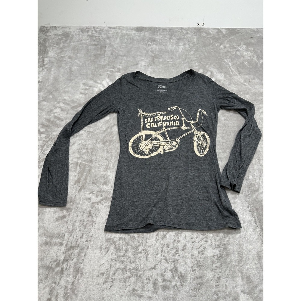 Active Basics T-Shirt Women's Size Large Gray Long Sleeve‎ V-Neck San Francisco